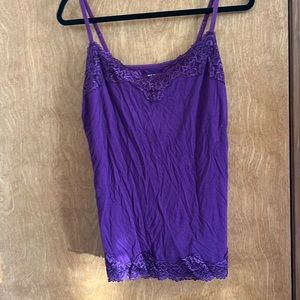 Women’s Lace Trim Cami Size 14-16 Purple Lane Bryant